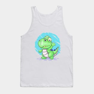 Cartoon dino walking Tank Top